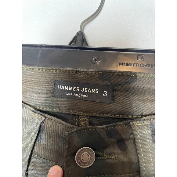 Camouflaged High Waist Pants Ladies Size 3 Skinny Leg Camo Textured Ankle Zip - Picture 5 of 12